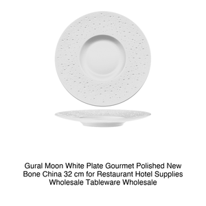 Assiette Gural Moon Blanche Gourmet en Porcelaine Fine Polie 32 cm pour Restaurants, Hôtels et Vente en Gros de Vaisselle - Product Image 2