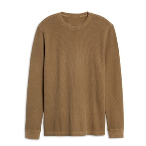 Thermal Crewneck Shirt Men Waffle <strong>Texture</strong> Shirt Bamboo Long Sleeve Tee Waffle Knit Custom Top Mens <strong>Tshirts</strong> Men's Thermal Shirt - Product Image 6