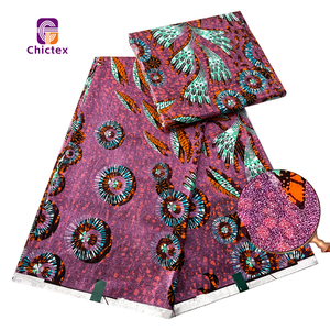 Dernier Cri Tissus 100% Coton Imprimés Ankara Grand <span class=keywords><strong>Pagne</strong></span> Africain Doré Scintillant Véritable Wax pour Robe Femme - Product Image 6