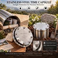 Conteneur capsule temporelle en acier inoxydable hermétique avec boulons étanches pour la conservation des souvenirs