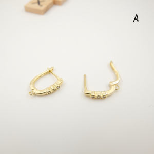 Boucles d'oreilles breloques pour la fabrication de bijoux18K plaqué or Laiton DIY accessoires de luxe bijoux zircon boucle d'oreille clip - Product Image 2