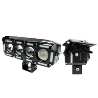 Projecteur LED JHS 50W à 4 lentilles, double couleur avec anneau halo, phare haute puissance, feux antibrouillard étanches pour moto, camion, VTT