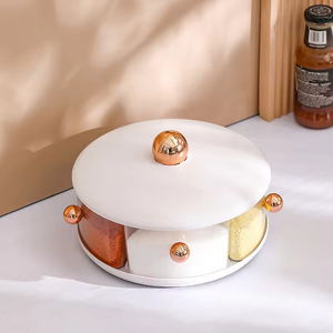 Household ABS Salt Monosodium Glutamate Seasoning Jar One Body Multi-grids Rotatable Seasoning <b>Box</b> - Product Image 4