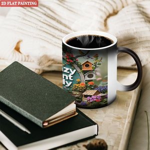 <b>Ceramic</b> Mug 11oz Frosted Black Heat Activated Color Changing Coffee <b>Cup</b> - Product Image 3