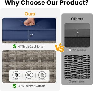 High Quality Outdoor Garden <b>Sofa</b> Sets for Patio Courtyard Furniture <b>Rattan</b> <b>Sofa</b> Corner Sets for Garden Furniture Hotel Use - Product Image 6