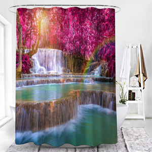 <span class=keywords><strong>Rideau</strong></span> <span class=keywords><strong>de</strong></span> <span class=keywords><strong>douche</strong></span> 3D vert forêt avec plantes et eau <span class=keywords><strong>de</strong></span> source montagneuse, avec crochets en polyester, <span class=keywords><strong>rideau</strong></span> décoratif imperméable pour salle <span class=keywords><strong>de</strong></span> bain - Product Image 3