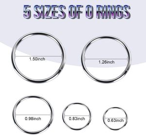 FANDAMEI Pcs Silver Multi Purpose Metal O <b>Ring</b> Non Welded O <b>Ring</b> For Macrame Camping Belt Dog Leashes Hardware Bags And More Cra - Product Image 2