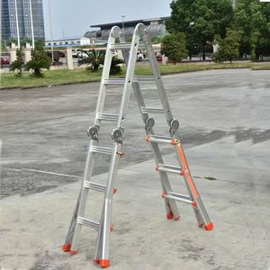 Échelle multifonction en aluminium, pièces en plastique bleues ou orange disponibles, capacité de charge de 150 kg - Product Image 6