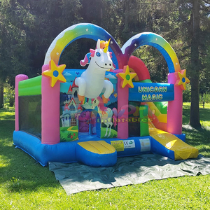 Castillo inflable mágico de unicornio, tobogán inflable, brincolín comercial para niños. - Product Image 1