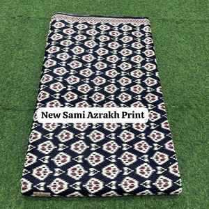 Tela de Algodón con Estampado Sami Azrakh Hecha a Mano, Diseño Indio Clásico, Perfecta para la Confección de Kurtis, Trajes, Saris y Blusas - Product Image 3