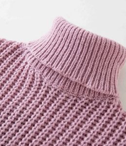 Automne hiver épaissi pull en tricot pull pour hommes décontracté couleur unie tricot grossier pull à col haut pour hommes - Product Image 4