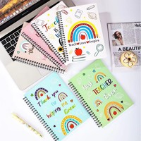 Cuaderno Espiral con Dibujos Animados, Estilo Arcoíris, para Diario y Notas