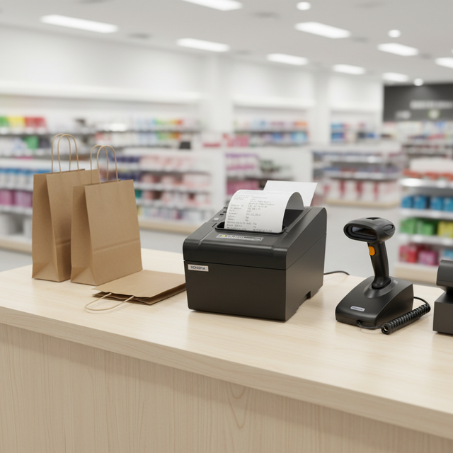 Barway 80mm USB Thermal POS Printer with Barcode Support Auto Cutter & Cash Drawer Support for Kitchen/Restaurant Use-in Stock