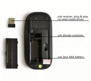 Computer Accessories Hardware Software Computer Gaming Mouse Wireless 2.4ghz Optical Rechargeable Mouse With USB Charging Cable - Product Image 3