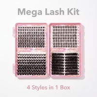 Nouveaux designs, packs variés de faux cils, pose facile, cils volumineux, vente en gros, cils en grappe DIY