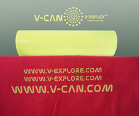 Vinilo Reflectante Fluorescente Amarillo Lima PES para Corte de Logotipos, Rollo de Vinilo Termotransferible para Logotipos en Camisetas