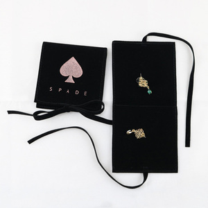 Custom Velvet Jewelry Pouch with logo Small Velvet Bag for Jewelry Package with Flap Envelope Bag with Snap for Jewelry Gift Bag - Product Image 4