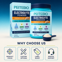 Poudre d'électrolytes PEITEBIO pour chiens avec sodium, potassium et magnésium, saveur poulet, soutien hydratant, 200g