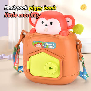 Tirelire Singe de Dessin Animé avec Serrure à Clé, Sangle Réglable et Autocollants – Cadeau Éducatif pour Enfants pour Économiser Monnaie et Billets - Product Image 2