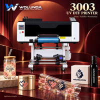 Imprimante DTF UV multicolore Wolunda 30 cm, imprimante à rouleaux pour film AB, imprimante d'autocollants avec laminateur, machine tout-en-un
