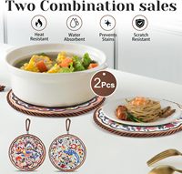 Sous-plat rond écologique en céramique avec motif Mandala et design personnalisé à vendre