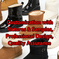 Bottes d'hiver matelassées noires OEM/ODM en gros, chaussures d'extérieur chaudes, logo et style personnalisés, semelle antidérapante, MOQ 100 paires