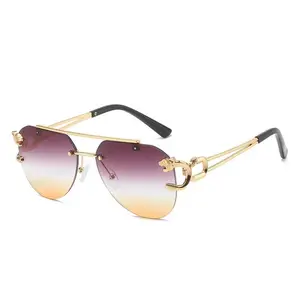 Kenbo Brillen Großhandel Leopard randlose Sonnenbrille 2024 neuer Stil Ankunft Sonnenbrille Unisex für Herren und Damen