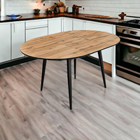 Table à manger pliante extensible en bois au design moderne avec des caractéristiques écologiques pour la maison, l'hôtel, la villa