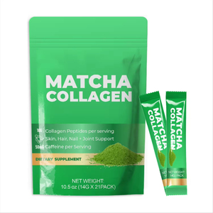 VitaHall <strong>Collagen</strong> Matcha <strong>Peptides</strong> &amp; <strong>Marine</strong> Protein Powder-Organic Green Juice Adult Anti-aging Support Skin Brightening - Product Image 1