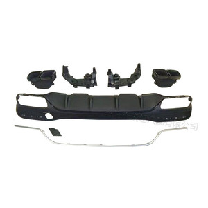 Diffuseur arrière en fibre de carbone pour Mercedes-Benz GLE63 W166, embouts d'échappement, finition noire brillante, ajustement universel - Product Image 1