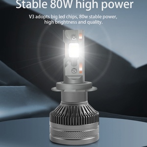 Sanvi High-Power LED Headlight Bulbs 100W/Piece 200W/Pair V3 H1 <b>H4</b> H7 H11 9005 9006 9012 4775 Chips 12V Lighting Lamp - Product Image 4