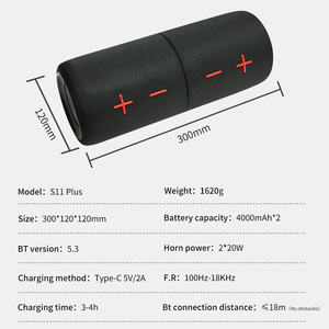 S11 Cộng Với <span class=keywords><strong>2</strong></span> Trong <span class=keywords><strong>1</strong></span> Từ Kép Chia Loa Không Dây, Ipx6 Không Thấm Nước Loa Di Động Với RGB Đèn TWS Ghép Nối Ngoài Trời, Nhà - Product Image 6