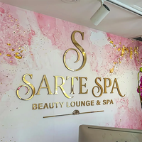 Décorations de mariage personnalisées en acrylique, découpées au laser, pour le branding de bureau, enseigne de salon, enseigne commerciale moderne à lettres en relief