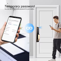 Kunci Pintu Pintar Otomatis Penuh dengan Pengenalan Sidik Jari WiFi TUYA, Kata Sandi, Kartu Gesek, Pengenalan Wajah 3D, dan Interkom Video