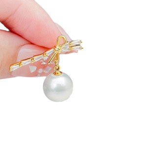 ต่างหูเงินแท้ S925 แบบเรียบง่าย รุ่น 22393DIY พร้อมถาดเปล่าสำหรับใส่ไข่มุก ขนาด 9-13 มม. ต่างหูแฟชั่นแบบห้อย - Product Image 5