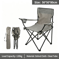 Chaise pliante d'extérieur avec accoudoirs, chaise de pêche compacte et portable, chaise de pêche et de camping de loisirs avec dossier
