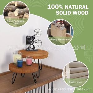 Adornos artesanales de madera transfronterizos, bases de troncos de madera, mesas pequeñas, mesas de centro, estantes de madera sencillos - Product Image 4
