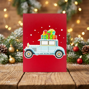 Carte de vœux de Noël 3D pop-up tendance, faite main, découpée en papier, pour cadeaux de voiture, carte cadeau personnalisée de Noël, Hanoi Offset - Product Image 4