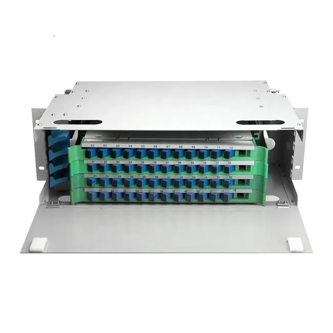 48 çekirdekli raf montaj ODF Fiber optik dağıtım çerçevesi ODF kutusu Patch Panel 19 inç raf için