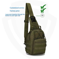 Sac de Poitrine Tactique Double Sécurité en Polyester Oxford Vert, Sac à Bandoulière Molle, Sac à Dos d'Assaut Étanche avec Fermeture Éclair