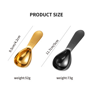 Cucharas de café de acero inoxidable con mango corto al por mayor, cucharas medidoras de azúcar para té de 15ml y 30ml - Product Image 3