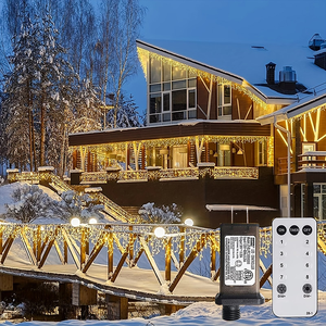IP65 Waterproof Outdoor <b>Icicle</b> LED String <b>Lights</b> Rubber Cable Customizable Length Wireless Control CE Certified for Stage - Product Image 3