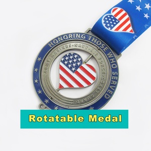 Manufacturer Wholesale Design Zinc Alloy Metal 3D Gold Rotating Award Marathon Running Sports Medal Custom Antique Folk Art - Product Image 5