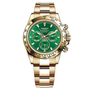 Reloj Cronógrafo Dorado para Hombre NAMKIN, Esfera Verde de 42 mm, Movimiento de Cuarzo, Cristal de Zafiro, Cierre Plegable de Lujo - Product Image 1