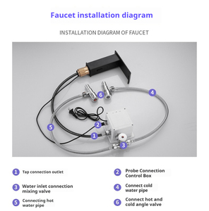 Thanh Lịch Vuông Thông Minh Cảm Biến Vòi Nước Màu Đen Mờ Phòng Tắm Vòi Lịch Thi Đấu Vật Liệu Đồng Thau Cảm Biến Tap Cho Phòng Tắm - Product Image 4
