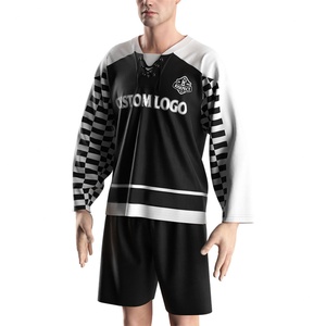 Camiseta Deportiva de Manga Larga con Cuello en V para Hombre, Talla Grande, Uniforme de Equipo, Jersey de Hockey Europeo Económico - Product Image 6
