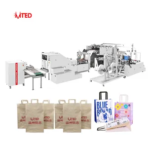 RZFD-450BF custimozed High Speed carrier big auto doypack kraft paper bag making machine With Flat Handle Inline