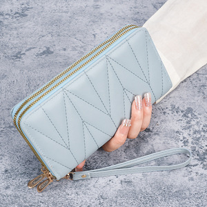 Wholesale Luxury Bifold Women Pocket Small Compact Mini <b>Purse</b> Zipper PVC <b>Long</b> for Cash ID Card Case Gift Card Bag Included - Product Image 2