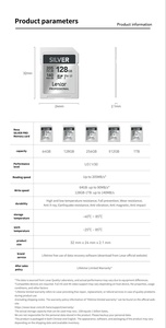 Tarjeta de Memoria SILVER LSDSILV064G-RNNNC 64GB 128GB 256GB 512GB 1TB 4K V30 U3 Clase 10 para Cámara LSDSILV064G-RNNNC Alto Rendimiento - Product Image 6