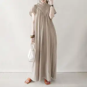 Женское длинное платье из хлопка и льна, повседневное свободное платье, лето 2021